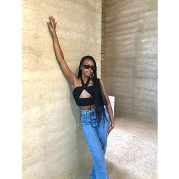 Stylish TOB Women's Sexy Hollow Out Halter Crop Top