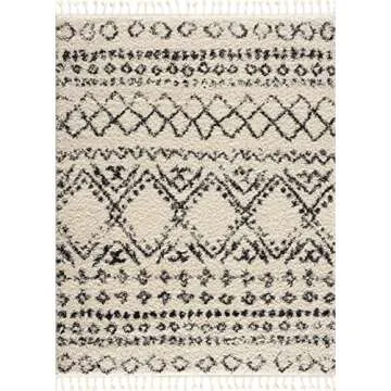 Hauteloom Duncans Farmhouse Shag Area Rug – Soft & Durable 3'11" x 5'7"