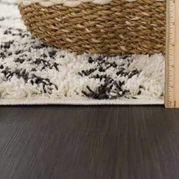 Hauteloom Duncans Farmhouse Shag Area Rug – Soft & Durable 3'11" x 5'7"