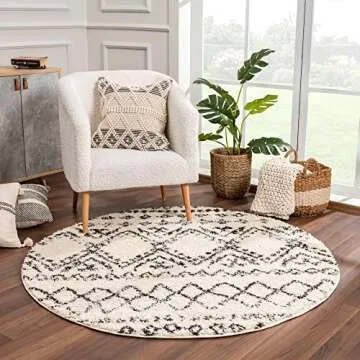 Hauteloom Duncans Farmhouse Shag Area Rug – Soft & Durable 3'11" x 5'7"