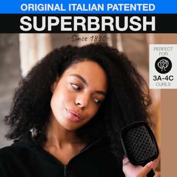Janeke Original Patented Superbrush Detangler Brush Anti-static Hairbrush Easy For Wet or Dry Use Fl...
