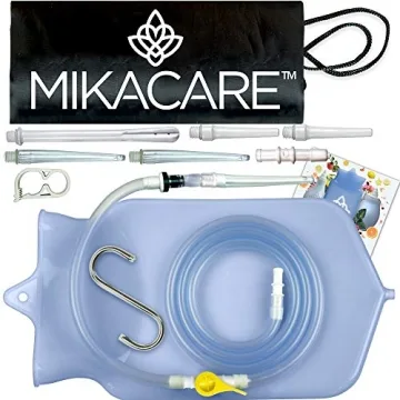 Mikacare Enema Bag Kit - 4 Quart Non-Toxic Silicone for Detoxing and Cleansing