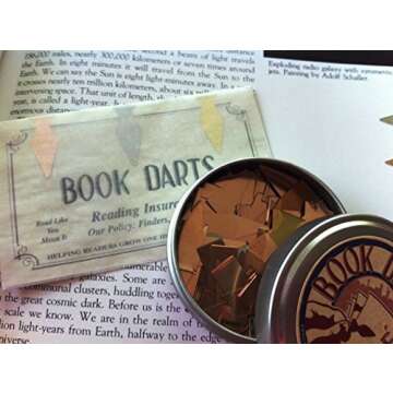 Book Darts Line Markers - 125 Count Tin Mixed Metals Bookmarkers
