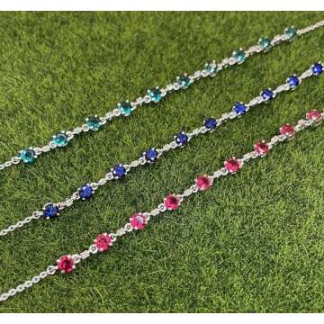 Elegant Blue Sapphire Diamond Chain Bracelet for Women