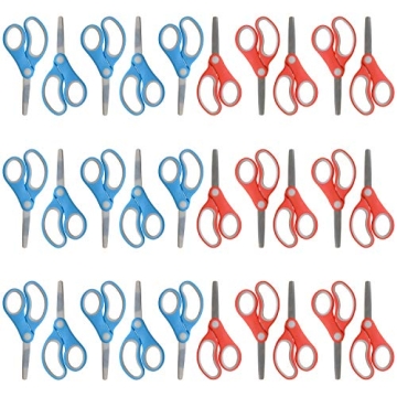 Westcott 55845 Right- and Left-Handed Kids' Scissors, Ages 4-8, 5-Inch Blunt Tip, 30 Pack Assorted