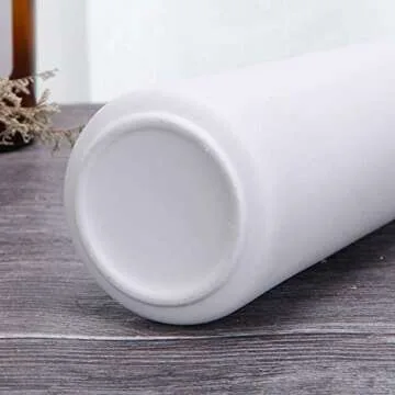 VanEnjoy 8.5" Desktop Minimalist White Ceramic Vases Home Office Decoration Frosting Finish Vase