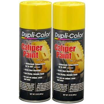 Dupli-Color Caliper Aerosol Paint - Bright Yellow, 12 Oz, Lot of 6