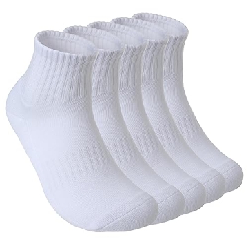 PERFECT CORNER Cotton Cushioned Arch Support Training Gym Athletic Quarter Socks for Workout Tennis ...