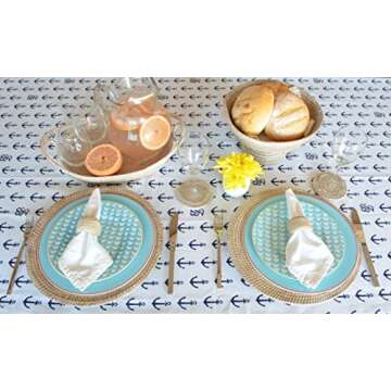 KOUBOO Round Rattan Charger Plate, White Wash (Pack of 2), 12.5 inches x 12.5 inches