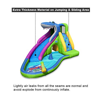 ACTION AIR Shark Bounce House with Slide for Kids Backyard Fun