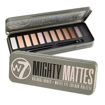 W7 Mighty Mattes Eyeshadow - 12 Matte Nude Colours – Flawless & Natural Long-Lasting Makeup Palett...