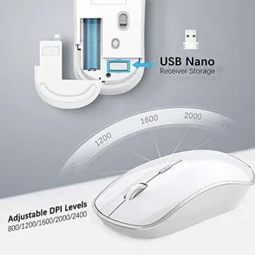 Wireless Keyboard and Mouse,J JOYACCESS USB Slim Wireless Keyboard Mouse with Numeric Keypad Compatible with iMac Mac PC Laptop Tablet Computer Windows -Silver White