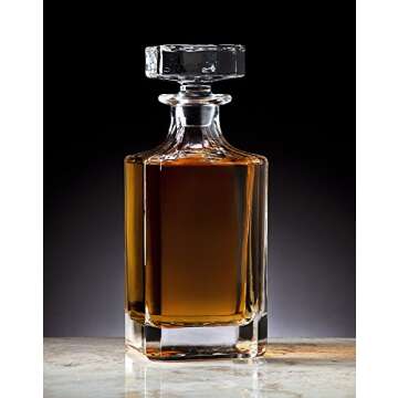 Lefonte Whiskey Decanter for Liquor Scotch Bourbon Vodka or Wine - 750ml