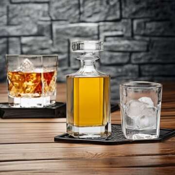 Lefonte Whiskey Decanter for Liquor Scotch Bourbon Vodka or Wine - 750ml