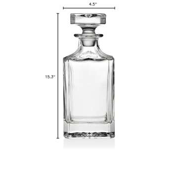 Lefonte Whiskey Decanter for Liquor Scotch Bourbon Vodka or Wine - 750ml