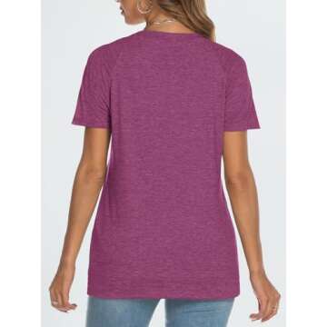 AUTOMET T Shirts Short Sleeve Crewneck Tees for Women Trendy Lightweight Soft Casual Summer Tops Clothes 2025 Purple