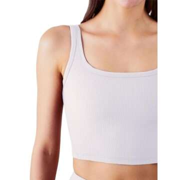 Chilylori Women's Seamless Sports Bra Workout Crop Top Tank Tops for Women Long Lined Sports Bra Ribbed Crop Top Fitness Bra Tops Workout Tops for Women Sports Bra Pure White L