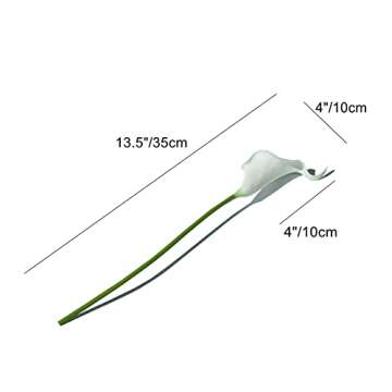 Mandy's 20pcs White Artificial Calla Lily Silk Fake Flowers 13.5" for Mother's Day Easter Home Kitch...
