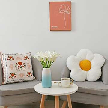 Mandy's 20pcs White Artificial Calla Lily Silk Fake Flowers 13.5" for Mother's Day Easter Home Kitchen Wedding Decorations New Year Spring