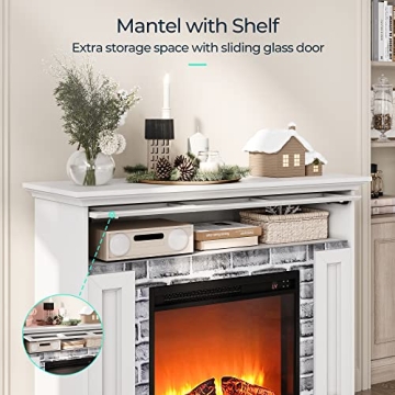 LINSY HOME Electric Fireplace Mantel with Remote Control