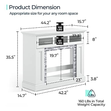 LINSY HOME Electric Fireplace Mantel with Remote Control