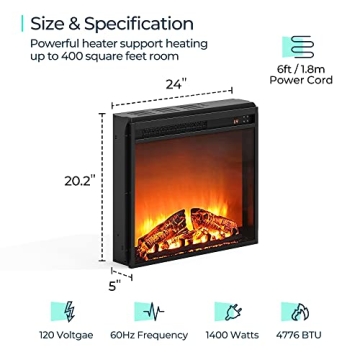 LINSY HOME Electric Fireplace Mantel with Remote Control