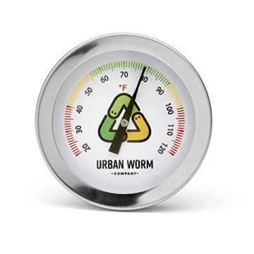 Urban Worm Soil Thermometer with 5-Inch Stem for Gardening