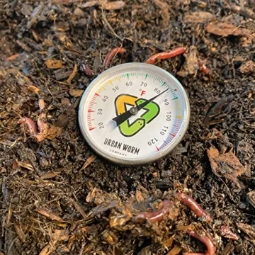 Urban Worm Soil Thermometer with 5-Inch Stem for Gardening