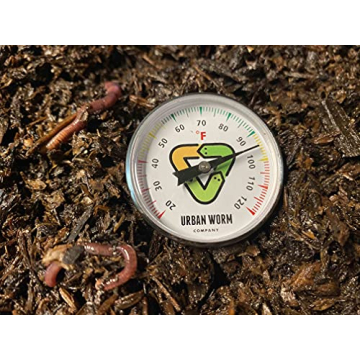 Urban Worm Soil Thermometer with 5-Inch Stem for Gardening