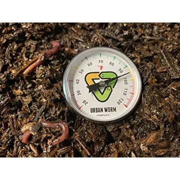 Urban Worm Soil Thermometer with 5-Inch Stem for Gardening