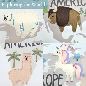 Embroidered World Map Poster for Kids Room Decor