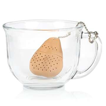 The Original Teabagger Tea Infuser - Fun Gag Gift for Men and Women for Gifts, Party Favors - Real Tea Ball Made of Food Grade Silicon - Use w/Loose Leaf or Tea Bag - Beige
