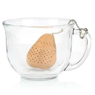 The Original Teabagger Tea Infuser - Fun Gag Gift for Men and Women for Gifts, Party Favors - Real Tea Ball Made of Food Grade Silicon - Use w/Loose Leaf or Tea Bag - Beige