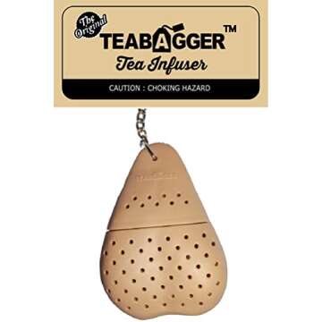 The Original Teabagger Tea Infuser - Fun Gag Gift for Men and Women for Gifts, Party Favors - Real Tea Ball Made of Food Grade Silicon - Use w/Loose Leaf or Tea Bag - Beige