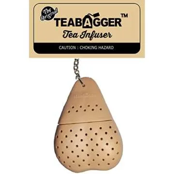 The Original Teabagger Tea Infuser - Fun Gag Gift for Men and Women for Gifts, Party Favors - Real Tea Ball Made of Food Grade Silicon - Use w/Loose Leaf or Tea Bag - Beige