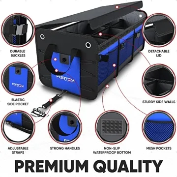 Collapsible Multi-Compartment Trunk Organizer for Cars