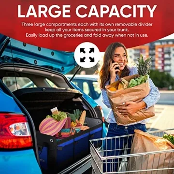 Collapsible Multi-Compartment Trunk Organizer for Cars