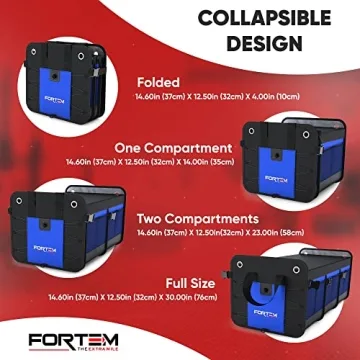 Collapsible Multi-Compartment Trunk Organizer for Cars