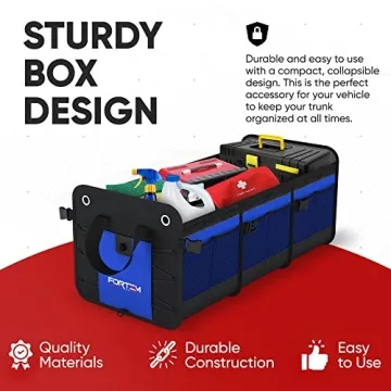 Collapsible Multi-Compartment Trunk Organizer for Cars