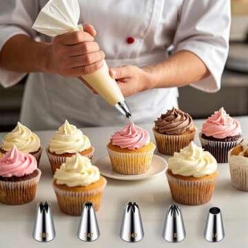 Suuker Large Piping Tips Set - Stainless Steel Frosting Kit for Pastry Decoration