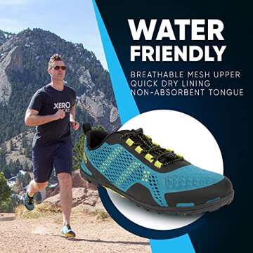 Xero Shoes Barefoot Water Shoes for Men | Aqua X Sport Men's Water Shoes | Wide Toe Box, Zero Drop Heel, Minimalist for Beach, Hiking, Running | Surf, Size 11.5