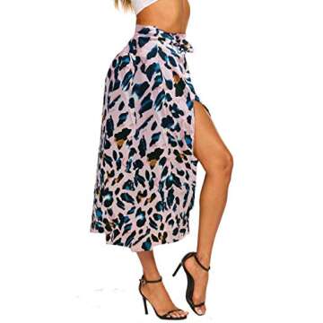 Long Skirts for Women Summer Outfits Boutique Sassy Leopard Bohemain Skirt (S,Leopard Pink)
