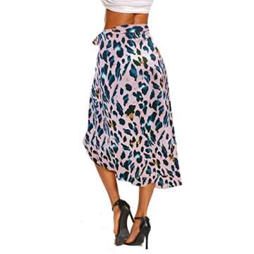 Long Skirts for Women Summer Outfits Boutique Sassy Leopard Bohemain Skirt (S,Leopard Pink)