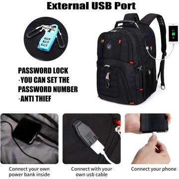 Travel Laptop Backpack with USB Charging Convenience