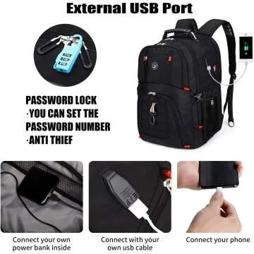 Travel Laptop Backpack with USB Charging Convenience