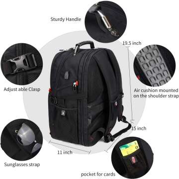 Travel Laptop Backpack with USB Charging Convenience