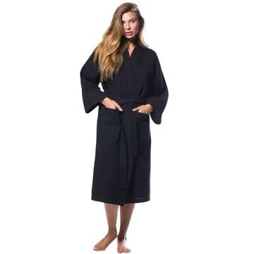 Turquaz Lightweight Unisex Waffle Kimono Robe