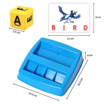 Upgraded Matching Letter Spelling Game Speak and Spell Word Puzzles for Kids Ages 4-8 Preschool Learning Toys for Toddler 4 3 5 and up