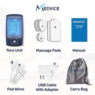 MEDVICE Rechargeable Tens Unit Muscle Stimulator, 2nd Gen 16 Modes & 8 Upgraded Pads for Natural Pai...