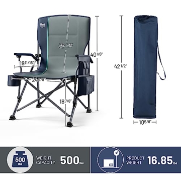 TIMBER RIDGE Oversized Camping Chair - Heavy Duty & Comfortable